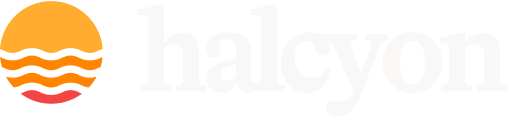 Halcyon logo in white